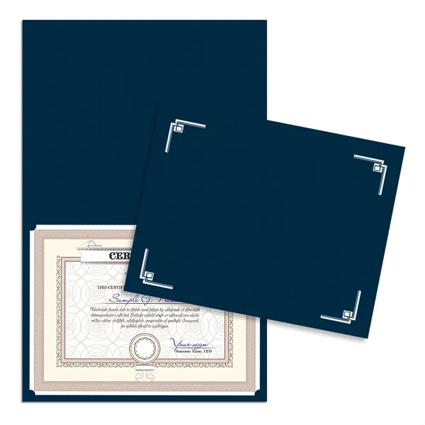 Linen certificate holder that's scored for easy folding and able to... from ASI 54040 Fey Promo