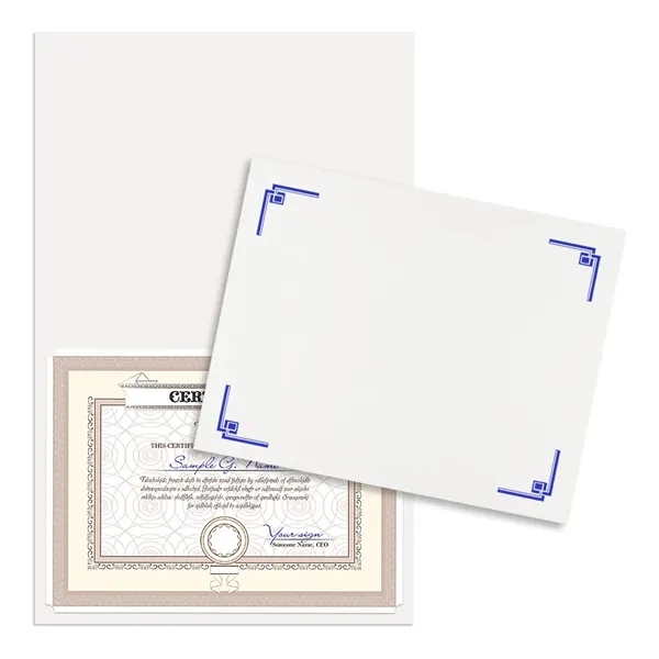 Linen certificate holder that's scored for easy folding and able to... from ASI 54040 Fey Promo