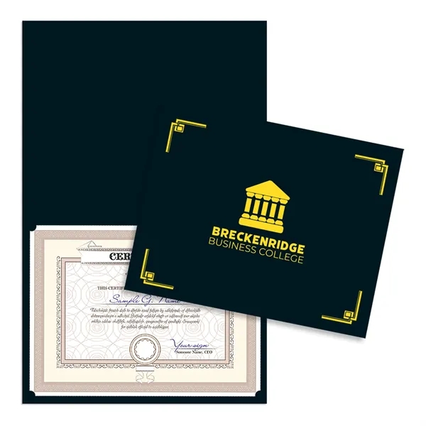 Linen certificate holder that's scored for easy folding and able to... from ASI 54040 Fey Promo