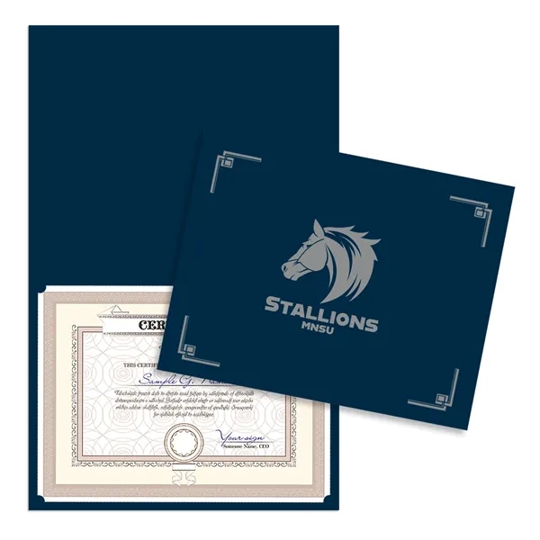 Linen certificate holder that's scored for easy folding and able to... from ASI 54040 Fey Promo