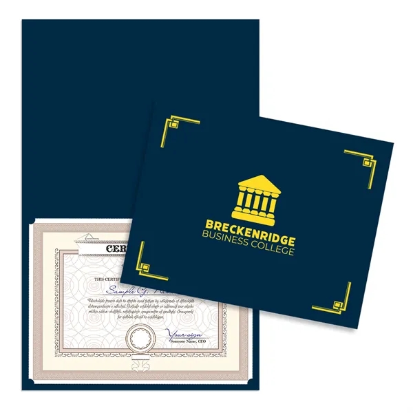 Linen certificate holder that's scored for easy folding and able to... from ASI 54040 Fey Promo