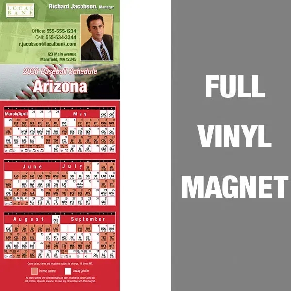 Pro Baseball Schedule Full/Vinyl Magnet 14 Mil... from ASI 46719 Corner Lot Marketing Inc / CLMPromotions