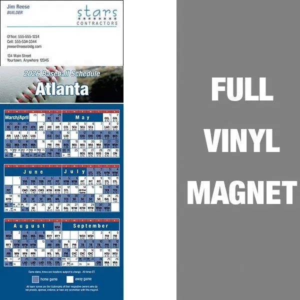 Pro Baseball Schedule Full/Vinyl Magnet 14 Mil... from ASI 46719 Corner Lot Marketing Inc / CLMPromotions