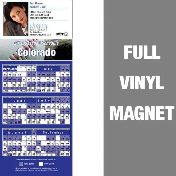 Pro Baseball Schedule Full/Vinyl Magnet 14 Mil... from ASI 46719 Corner Lot Marketing Inc / CLMPromotions