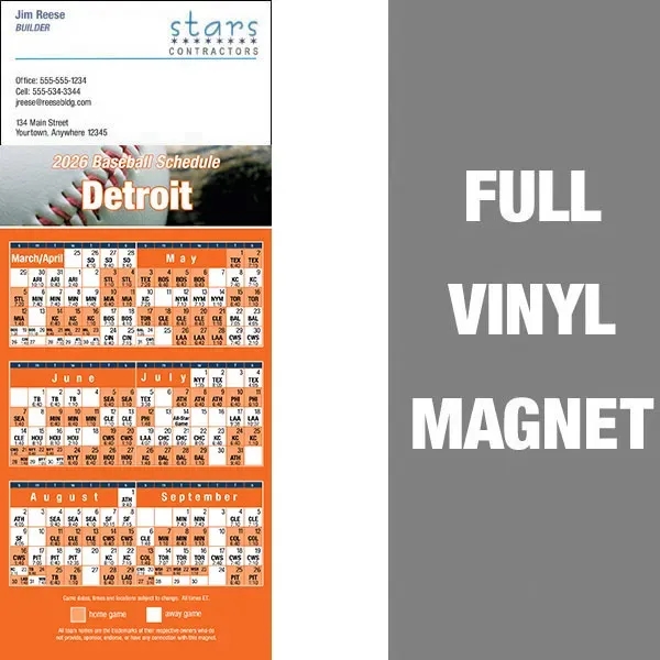Pro Baseball Schedule Full/Vinyl Magnet 14 Mil... from ASI 46719 Corner Lot Marketing Inc / CLMPromotions