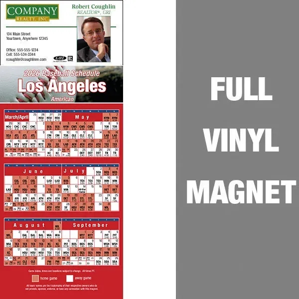 Pro Baseball Schedule Full/Vinyl Magnet 14 Mil... from ASI 46719 Corner Lot Marketing Inc / CLMPromotions