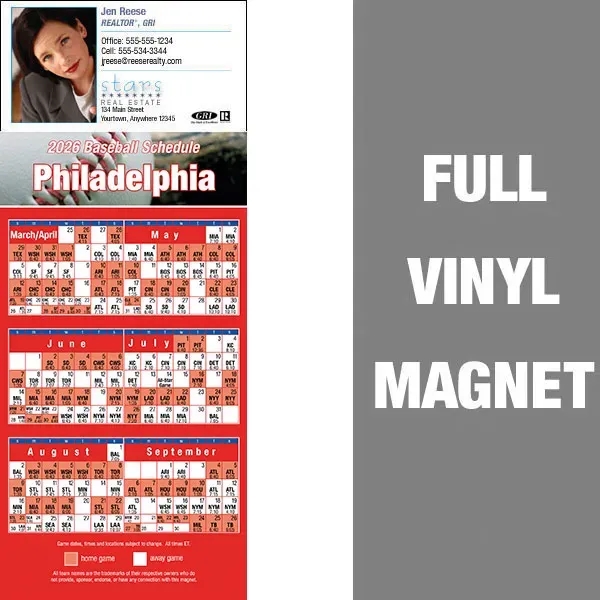 Pro Baseball Schedule Full/Vinyl Magnet 14 Mil... from ASI 46719 Corner Lot Marketing Inc / CLMPromotions