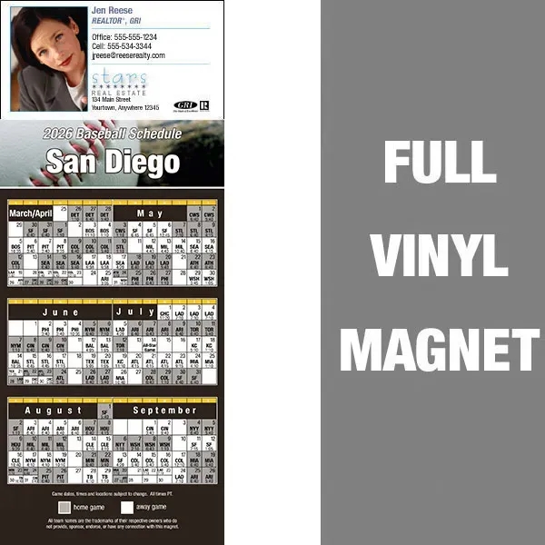Pro Baseball Schedule Full/Vinyl Magnet 14 Mil... from ASI 46719 Corner Lot Marketing Inc / CLMPromotions