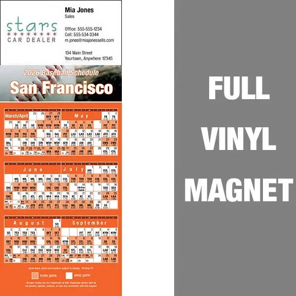 Pro Baseball Schedule Full/Vinyl Magnet 14 Mil... from ASI 46719 Corner Lot Marketing Inc / CLMPromotions