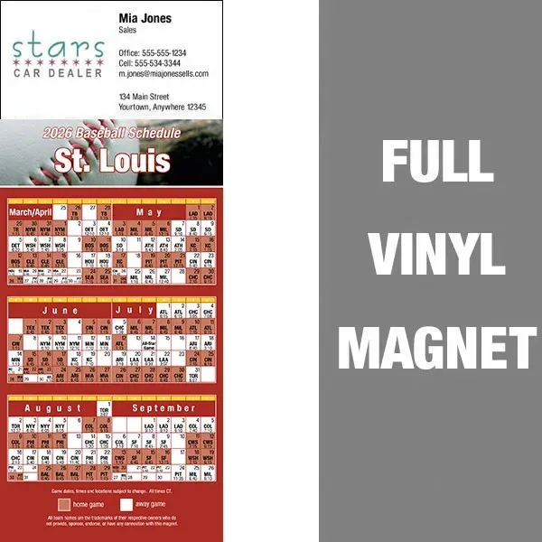 Pro Baseball Schedule Full/Vinyl Magnet 14 Mil... from ASI 46719 Corner Lot Marketing Inc / CLMPromotions