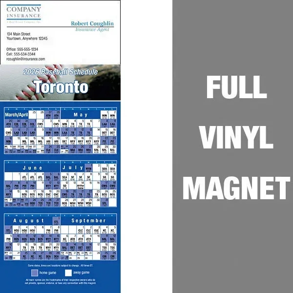 Pro Baseball Schedule Full/Vinyl Magnet 14 Mil... from ASI 46719 Corner Lot Marketing Inc / CLMPromotions