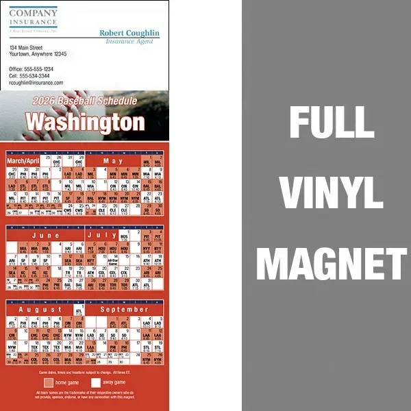 Pro Baseball Schedule Full/Vinyl Magnet 14 Mil... from ASI 46719 Corner Lot Marketing Inc / CLMPromotions