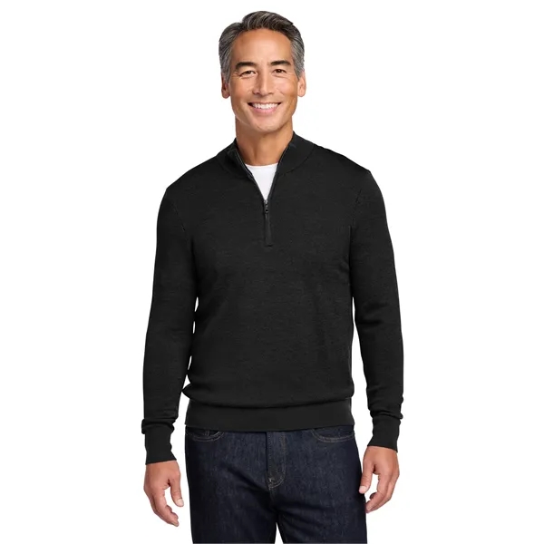 Brooks Brothers Washable Merino Birdseye 1/4-Zip Sweater... from ASI 84863 SanMar