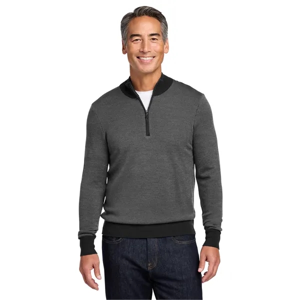 Brooks Brothers Washable Merino Birdseye 1/4-Zip Sweater... from ASI 84863 SanMar