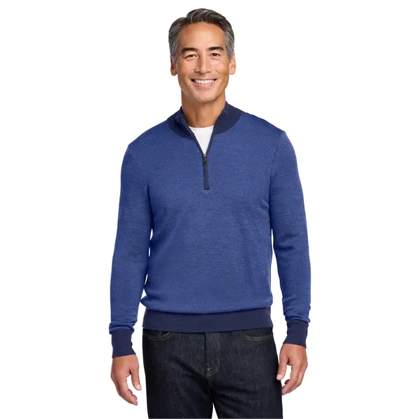 Brooks Brothers Washable Merino Birdseye 1/4-Zip Sweater... from ASI 84863 SanMar