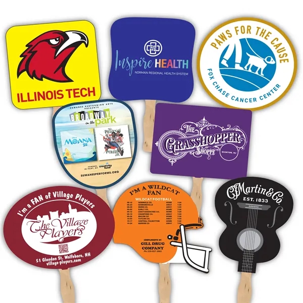 Hand fan made from 18 pt. card stock.... from ASI 53408 Express-A-Button / Express-A-Button Samco