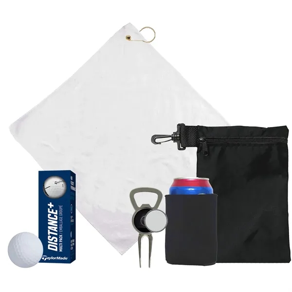 Golf kit Includes 16"x16" microfiber towel, collapsible can cooler, divot tool,... from ASI 38120 Ball Pro / Diversified Quality Kitchenware