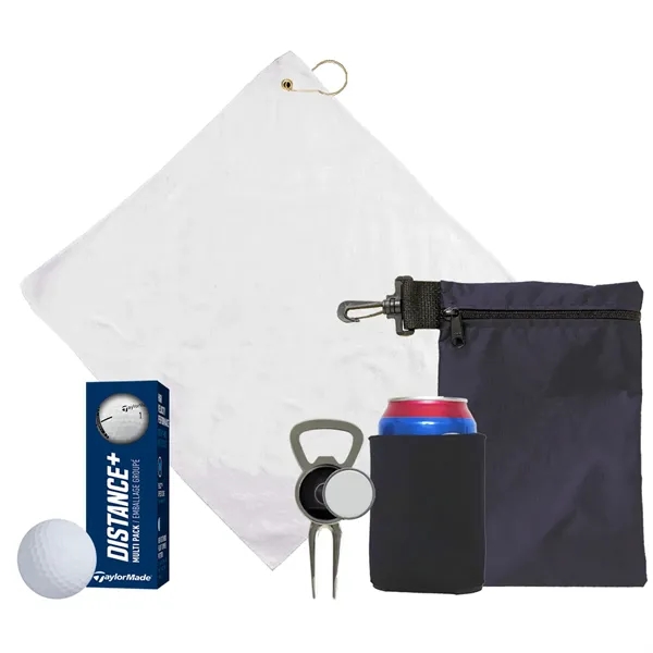 Golf kit Includes 16"x16" microfiber towel, collapsible can cooler, divot tool,... from ASI 38120 Ball Pro / Diversified Quality Kitchenware