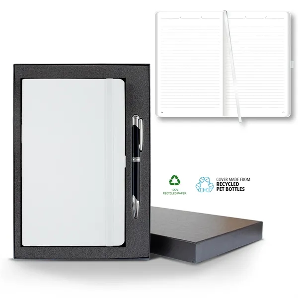 Oceano ECO rPET Medio Lined Recycled White Page Journal G...... from ASI 68507 The Magnet Group