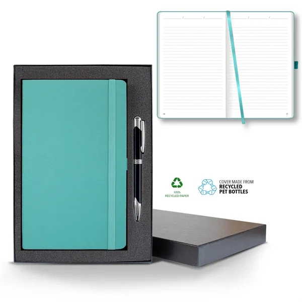 Oceano ECO rPET Medio Lined Recycled White Page Journal G...... from ASI 68507 The Magnet Group