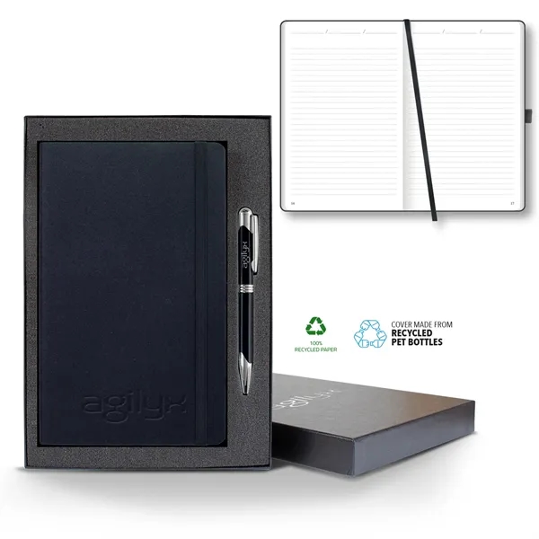 Oceano ECO rPET Medio Lined Recycled White Page Journal G...... from ASI 68507 The Magnet Group