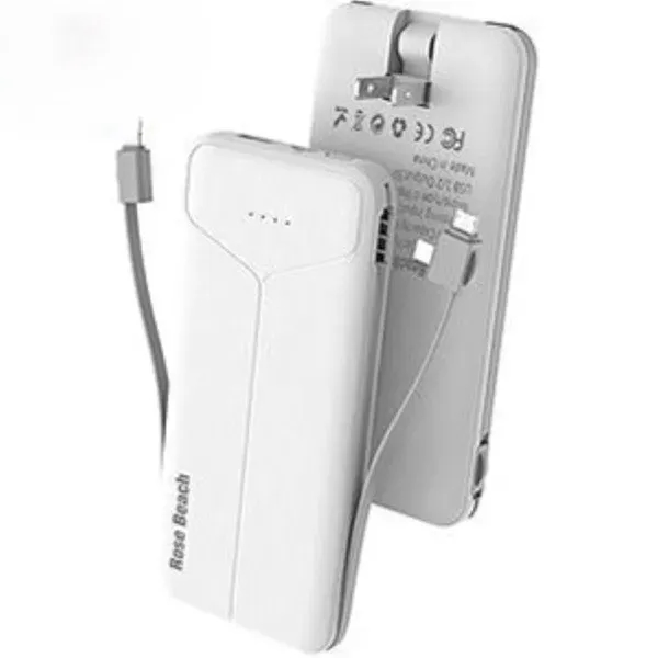 10000 mah power bank with cables and folding plug that allows... from ASI 90859 Tempo Industries Inc