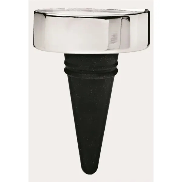 Customizable 4 7/8" x 2" silver plated oval-shaped bottle stopper with... from ASI 55450 Franmara Inc