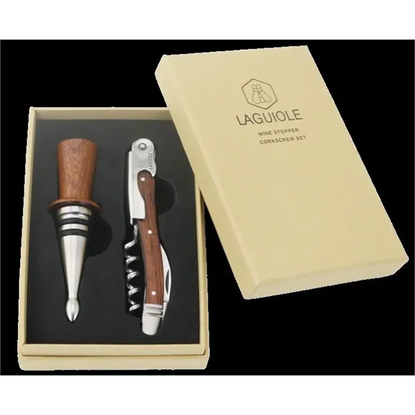 Deluxe gift set includes a corkscrew and wine stopper.... from ASI 55450 Franmara Inc