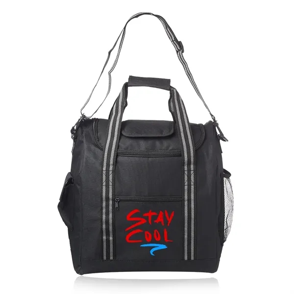 Insulated cooler lunch bag with 22" handles, multiple side pockets, and... from ASI 39552 BEL Promo
