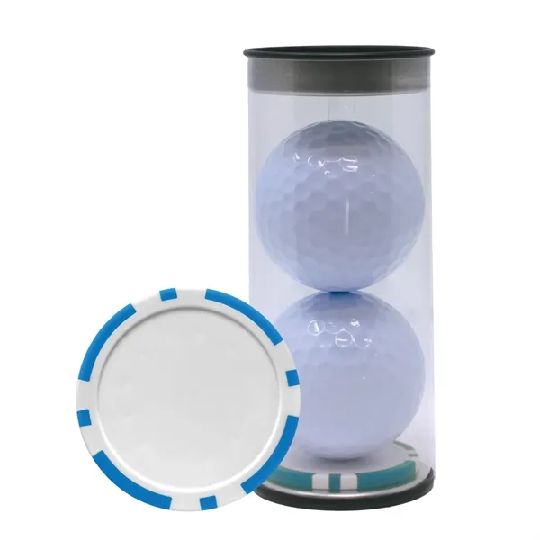 Two TaylorMade Distance Plus golf balls and a poker chip ball... from ASI 38120 Ball Pro / Diversified Quality Kitchenware
