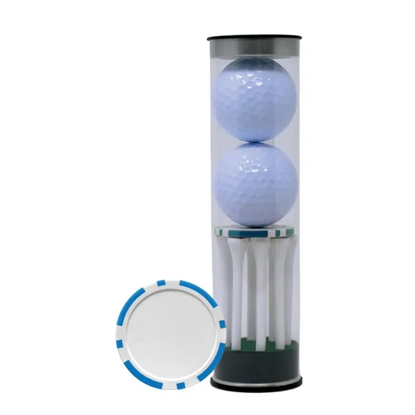 Two TaylorMade Distance Plus golf ball, eight 2 3/4" tees, and... from ASI 38120 Ball Pro / Diversified Quality Kitchenware