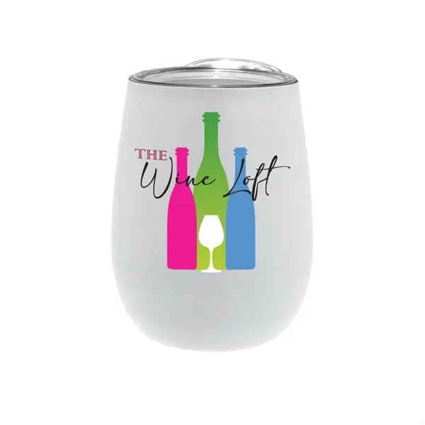 12 oz. Recycled Stainless Wine Glass with Lid, Full Color Di... from ASI 30270 Aakron Line