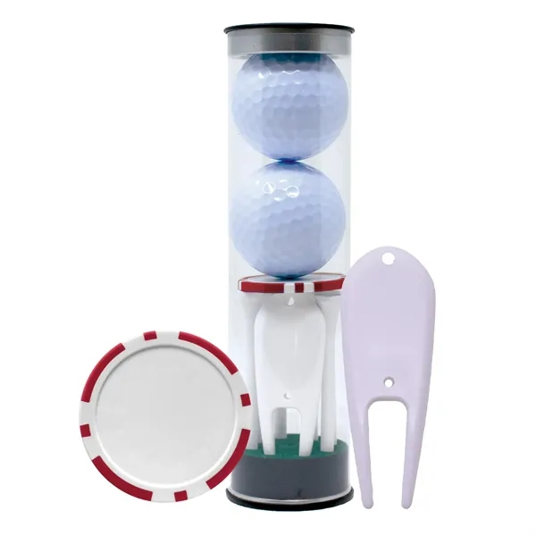 Two TaylorMade Distance Plus golf ball, six 2-3/4" golf tees, golf... from ASI 38120 Ball Pro / Diversified Quality Kitchenware