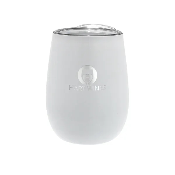 12 oz. Recycled Stainless Wine Glass with Lid, Laser, Standa... from ASI 30270 Aakron Line