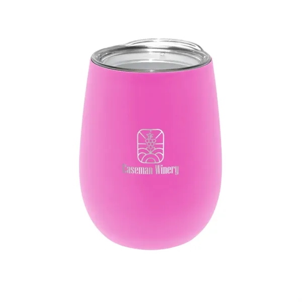 12 oz. Recycled Stainless Wine Glass with Lid, Laser, Standa... from ASI 30270 Aakron Line