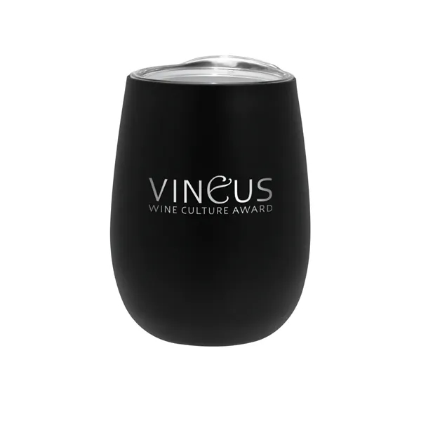 12 oz. Recycled Stainless Wine Glass with Lid, Laser, Premiu... from ASI 30270 Aakron Line