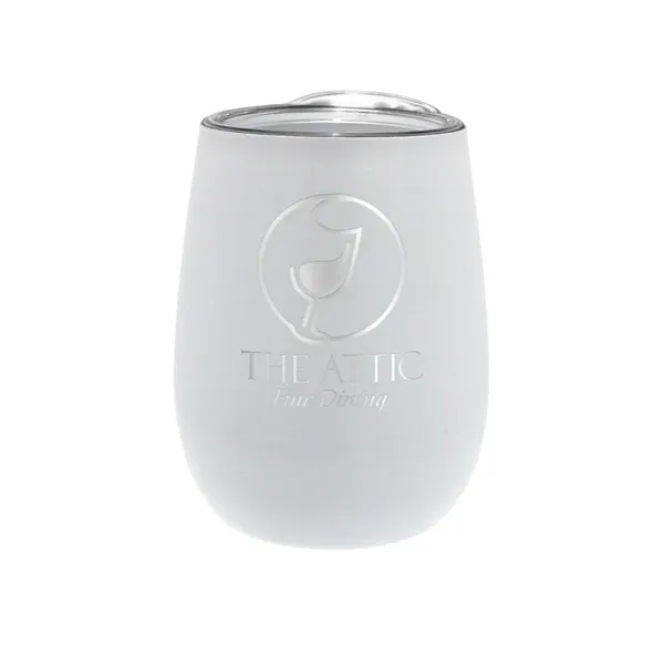 12 oz. Recycled Stainless Wine Glass with Lid, Laser, Premiu... from ASI 30270 Aakron Line
