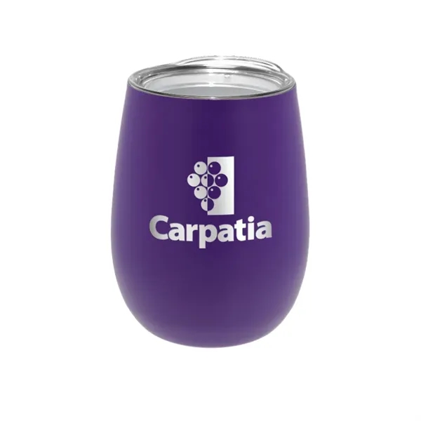 12 oz. Recycled Stainless Wine Glass with Lid, Laser, Premiu... from ASI 30270 Aakron Line