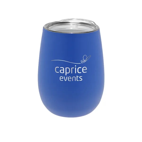 12 oz. Recycled Stainless Wine Glass with Lid, Laser, Premiu... from ASI 30270 Aakron Line