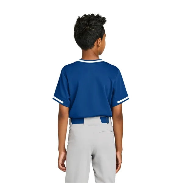 Sport-Tek Youth Tough Mesh V-Neck Baseball Jersey... from ASI 84863 SanMar