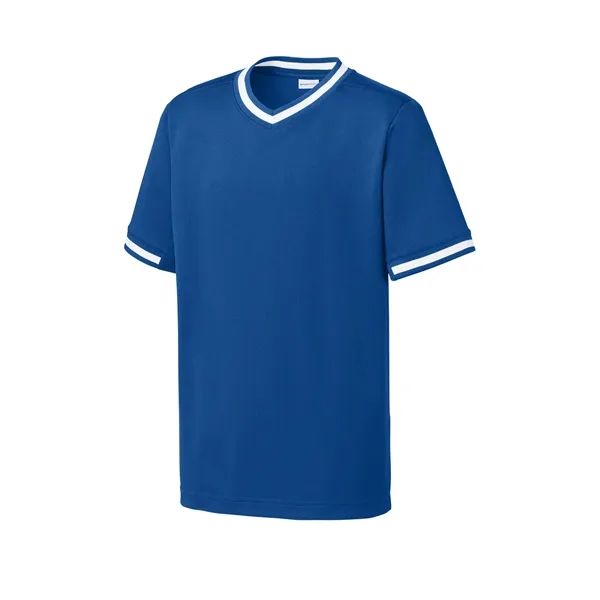 Sport-Tek Youth Tough Mesh V-Neck Baseball Jersey... from ASI 84863 SanMar