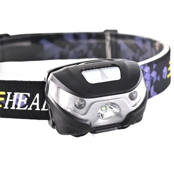 Rechargeable headlamp with led sensor headlight plus laser engraving logo on... from ASI 37218 Athena Promo (tm)