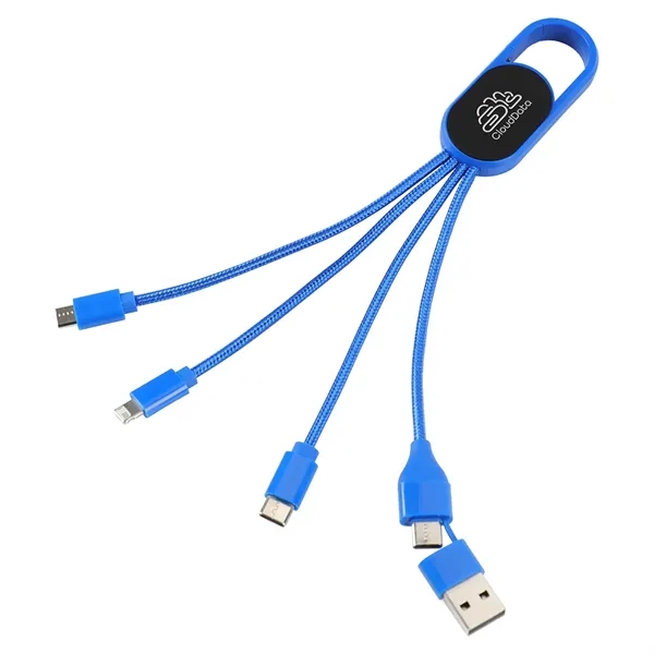 6-in-1 Light-Up Charging Cable with Carabiner Clip and Recycled Casing... from ASI 36730 Ariel Premium Supply Inc