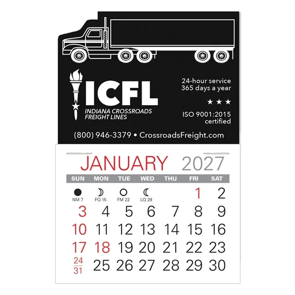 Semi-Truck Shape Value Stick Vinyl Self-Adhesive Calendars stick in 24 shapes... from ASI 95280 Warwick Publishing Co / Warwick