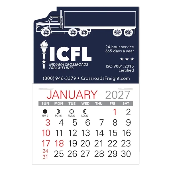 Semi-Truck Shape Value Stick Vinyl Self-Adhesive Calendars stick in 24 shapes... from ASI 95280 Warwick Publishing Co / Warwick