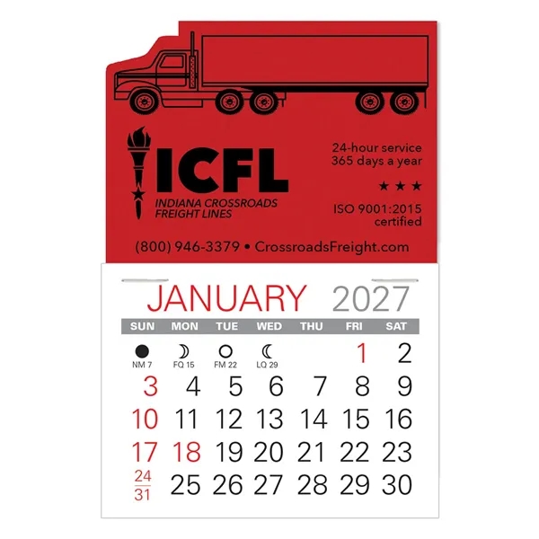 Semi-Truck Shape Value Stick Vinyl Self-Adhesive Calendars stick in 24 shapes... from ASI 95280 Warwick Publishing Co / Warwick