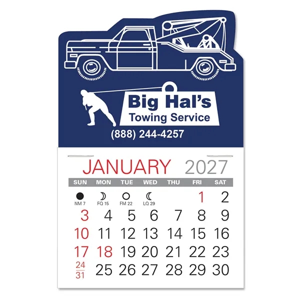 Tow Truck Shape Value Stick Vinyl Self-Adhesive Calendars stick in 24... from ASI 95280 Warwick Publishing Co / Warwick
