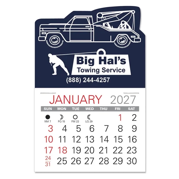 Tow Truck Shape Value Stick Vinyl Self-Adhesive Calendars stick in 24... from ASI 95280 Warwick Publishing Co / Warwick