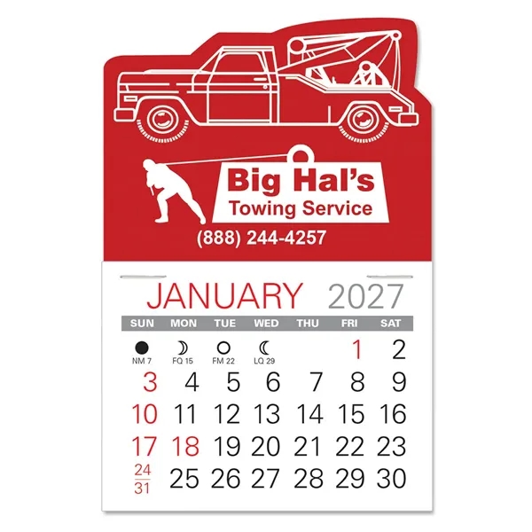 Tow Truck Shape Value Stick Vinyl Self-Adhesive Calendars stick in 24... from ASI 95280 Warwick Publishing Co / Warwick