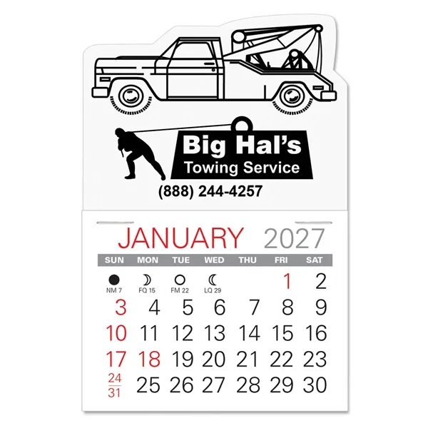 Tow Truck Shape Value Stick Vinyl Self-Adhesive Calendars stick in 24... from ASI 95280 Warwick Publishing Co / Warwick